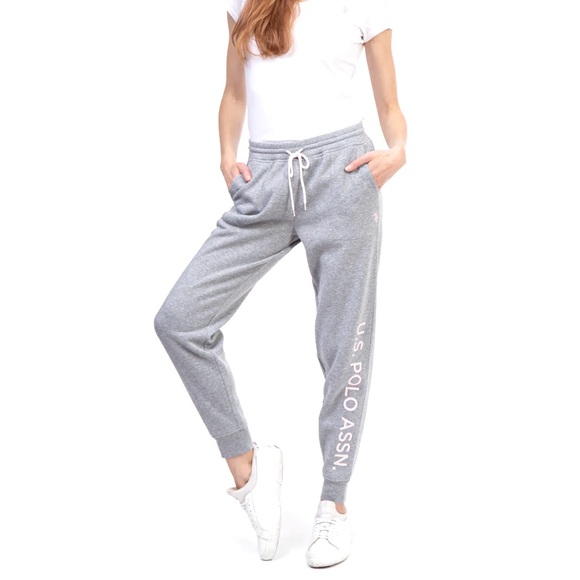 U.S. Polo Assn. Pants - Grey/Pink Polo Joggers
